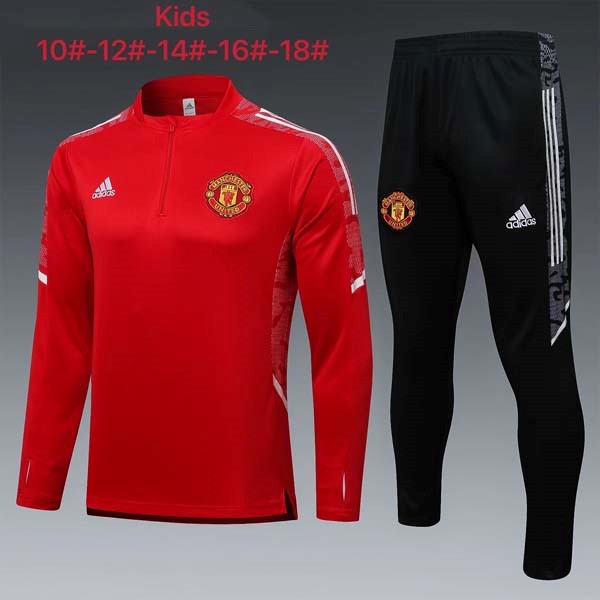 Kinder Sweatshirts Manchester United 2022 Rote Schwarz Günstige Fußballtrikots